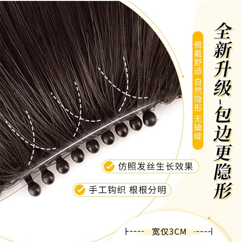 GECOMO air bangs wig for women, natural forehead, French fake bangs, seamless, thin and full bangs