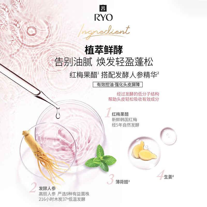 Ryo Pink Ryo Hair Conditioner 400ml Oil Control Fluffy Conditioner Refreshing, Pure, Rich and Moisturizing Hot Products