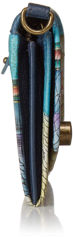 Anna by Anuschka Hand Painted Women's Genuine Leather - Vintage Wrist Clutch - Caribbean Dream, Caribbean Dream Caribbean Dream Medium