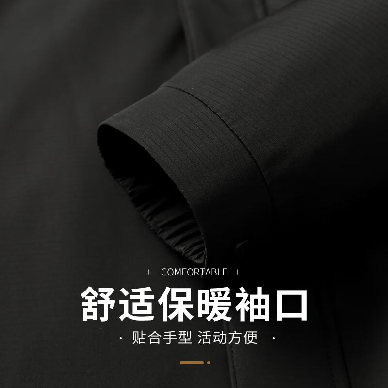 Flying in the snow down jacket for men with removable liner and removable hood, one-piece, three-wear warm jacket for men, khaki 185/XXL