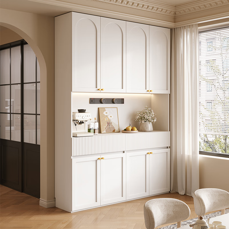 Gugezhijia customized solid wood blister sideboard against the wall integrated storage cabinet household ENF grade tea cabinet wine cabinet display cabinet 1.6 meters long * 2.4 meters high (four door sideboard) 18MM thickened whole cabinet ENF grade maternal and child use