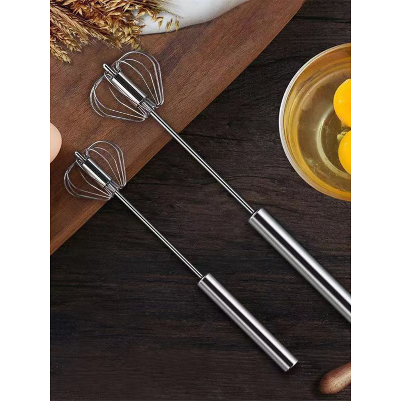 Shanliang Little Elephant Semi-automatic Egg Beater Baked Egg Cream Whisk Household Stainless Steel Mixing Egg Beating Stick Manual Mixing Stick Medium 12 Inch 1 Pack 1