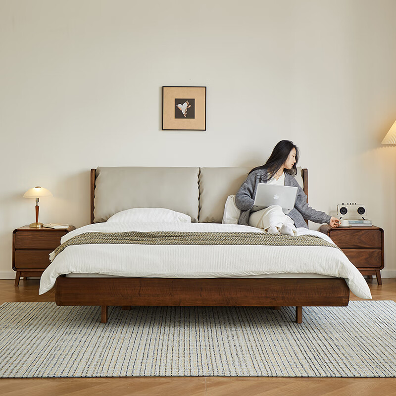 Zhidian North American black walnut bedside table bedroom solid wood bedside storage cabinet storage cabinet household simple storage cabinet bedside table e-commerce model