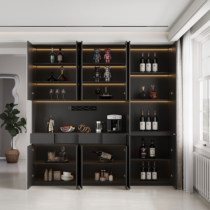 Momica ENF grade custom-made sideboard and dining table integrated 2.5/2.6/2.7/2.8 meters high cabinet wine cabinet storage cabinet 1.4 meters long * 2.6 meters high four-door sideboard six doors