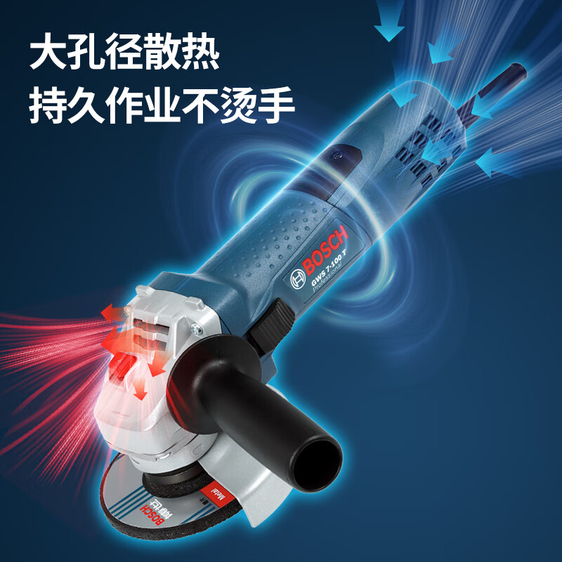 Bosch (BOSCH) speed-adjustable angle grinder/125 high-torque grinder hand grinder multi-function cutting machine GWS7-100ET high-torque speed adjustment
