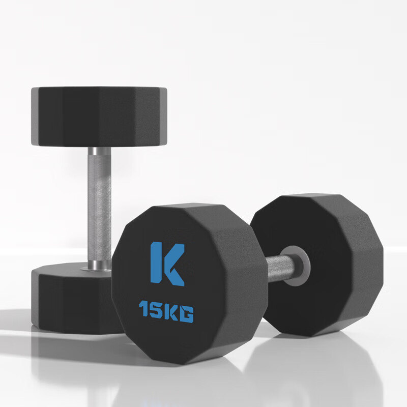 Kangqiang TPU dumbbell commercial 12-sided environmentally friendly dumbbells for gym use 15KG pair