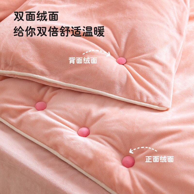 No. 0 Mansion Quilt Fixer New Upgraded Version Needle-free Safe Invisible Bedding Sheet Quilt Cover Four-Corner Artifact Clip Light Pink 24 Pack + Thread Hook