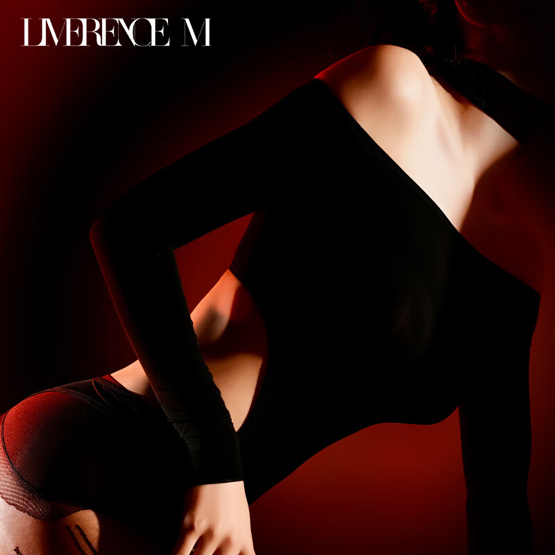 Lai Mi Runsi Hunter Jumpsuit One Shoulder Pure Desire Black Women's High Elastic Silky Sexy Tights Summer New Product Black One Size (Height 155-180cm Weight 45-70kg)