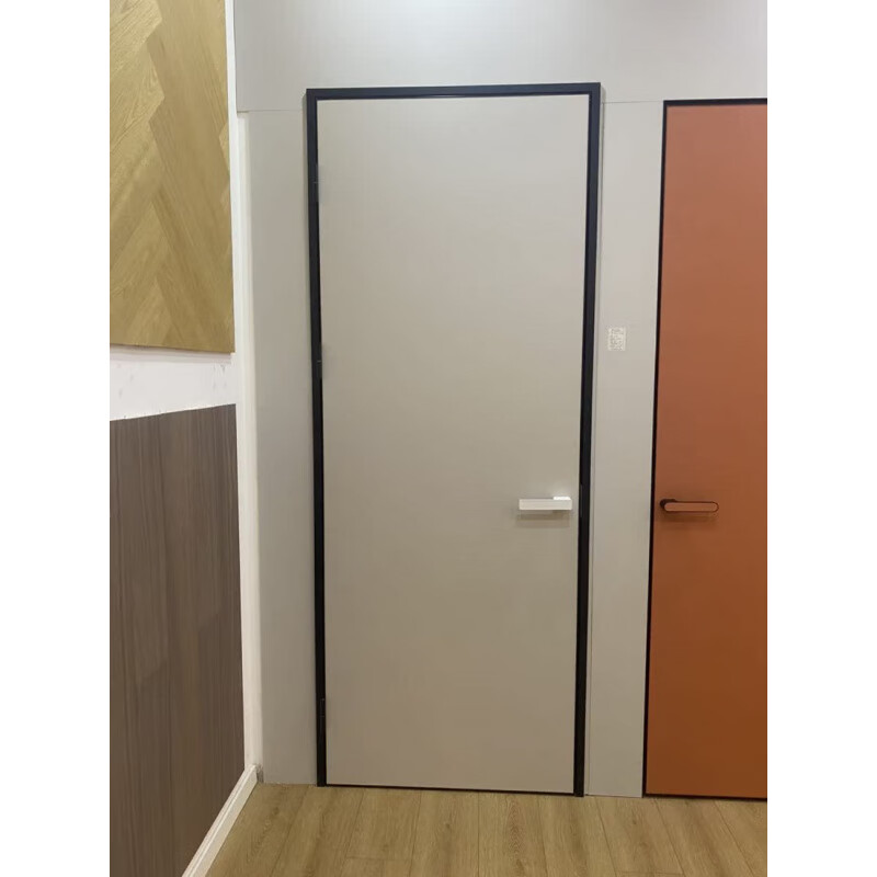 Minimalist design, narrow-sided aluminum-wood door, hidden frame door, whole-house customized swing door style, 25-wide extremely narrow aluminum-wood door with MiSi lock