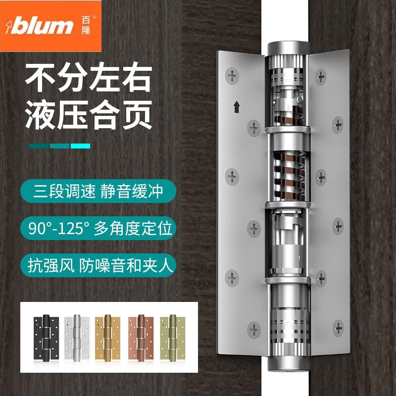 Renjuyi GEKRONE hydraulic hinge automatic closing invisible door hinge household damping spring door closer wooden door black