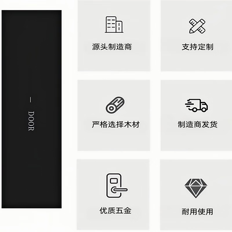 Xin Yadi solid wood door set furniture bedroom door interior door living room door dark brown 1 888