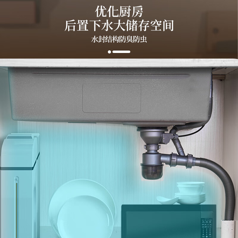 Home kitchen gun gray nano SUS304 stainless steel handmade sink large single-slot under-counter wash basin round faucet package gun gray 750X450mm