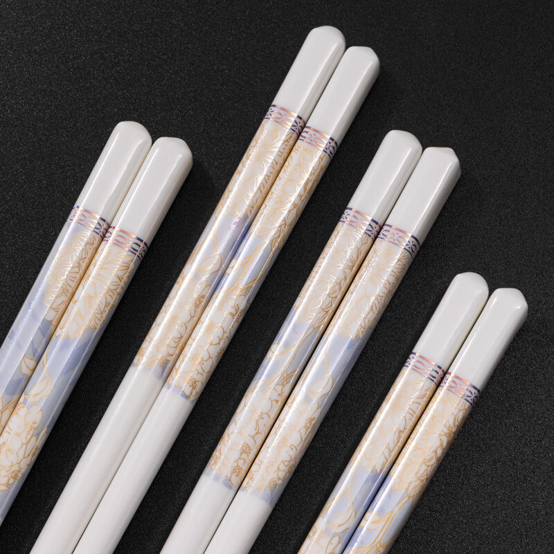 Thousand-Year-Old Ceramic Chopsticks High-end 99.9% Antibacterial Rate High Temperature Resistant Household Mildew-proof Hotel Tableware 10 Pairs kz0662