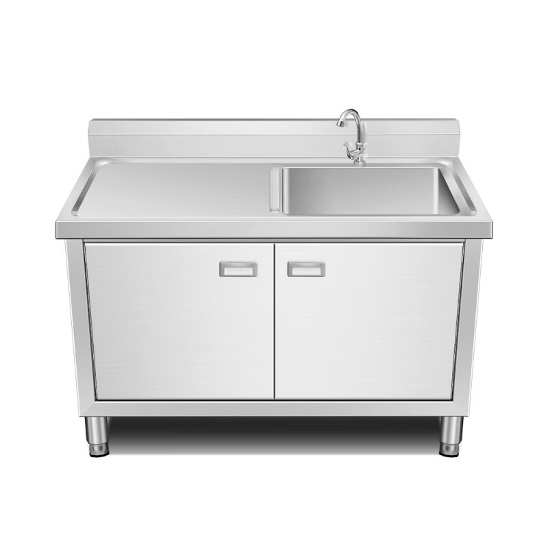 Yeyu stainless steel commercial sink cabinet integrated sink cabinet kitchen cabinet dishwashing integrated household dishwashing pool 50*50 single pool thickened