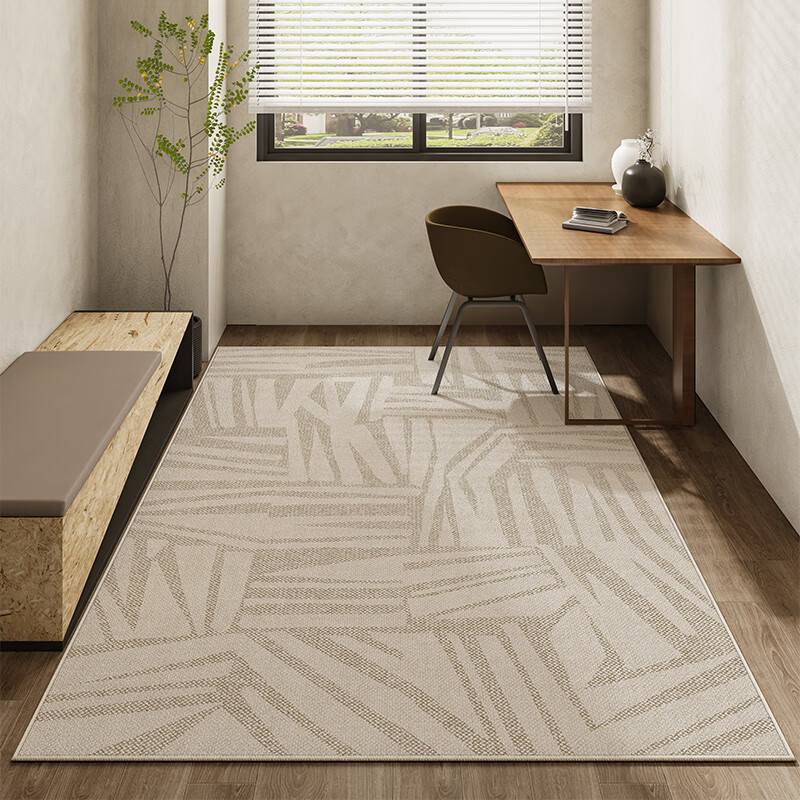 Carpet under the dining table Japanese style study swivel chair chair floor mat home living room bedroom desk gaming chair wooden floor Vanilla-2N 140*200cm Sound insulation and noise reduction, non-slip and wear-resistant