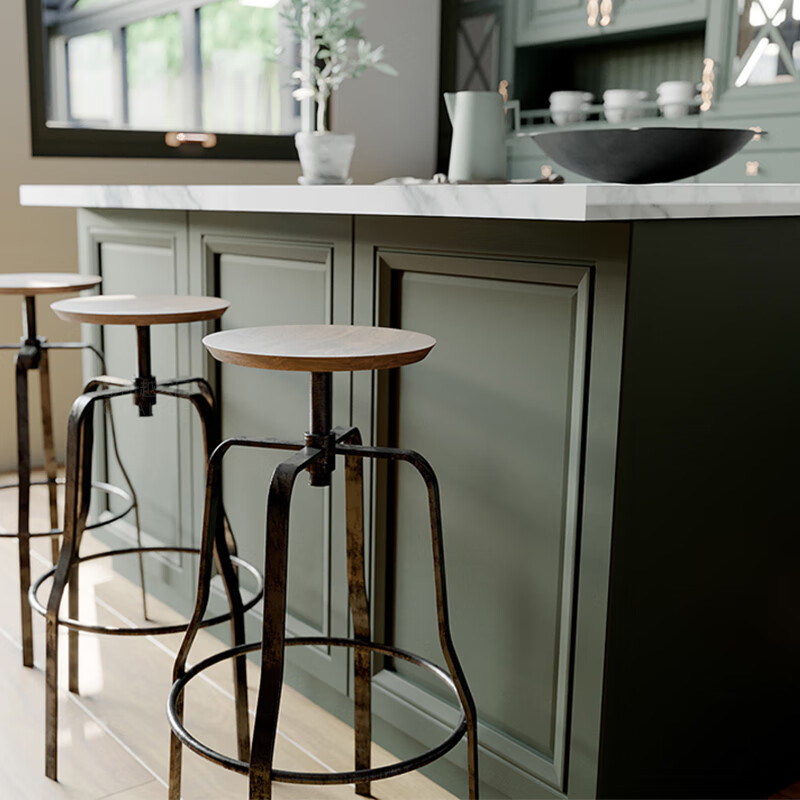 Renjuyi American solid wood cabinet customization overall kitchen cabinet customization island table overseas Taiwan whole house customization deposit 0.8m (inclusive)-1m (inclusive)