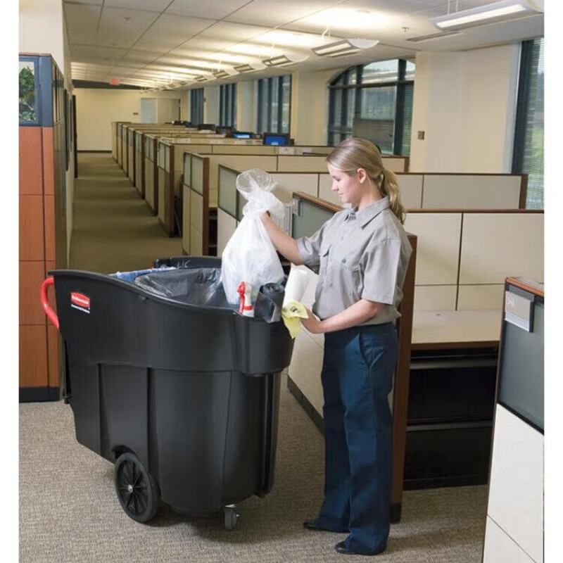 Rubbermaid garbage truck linen recycling truck FG9W7300BLA mobile waste collection truck with cover FG9W7300BLA mobile waste collection truck