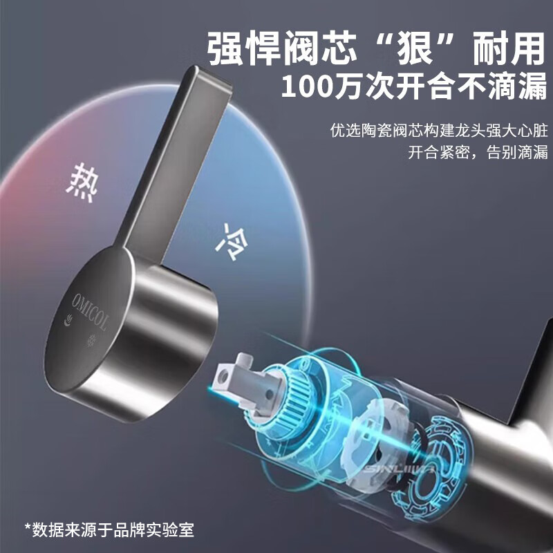 OMICOL Germany all-copper body kitchen faucet pull-out Raindance multi-function sink hot and cold faucet Raindance hot and cold pull-out starry sky gray four-speed adjustment genuine German brand丨Official warranty 20 years