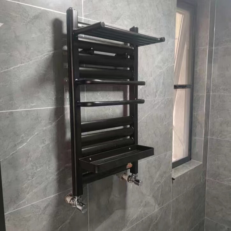 Wen Yijia customized small basket radiator for home wall-mounted central heating bathroom radiator bathroom towel storage matte black A steel (storage box + towel rack + wool 0.6m