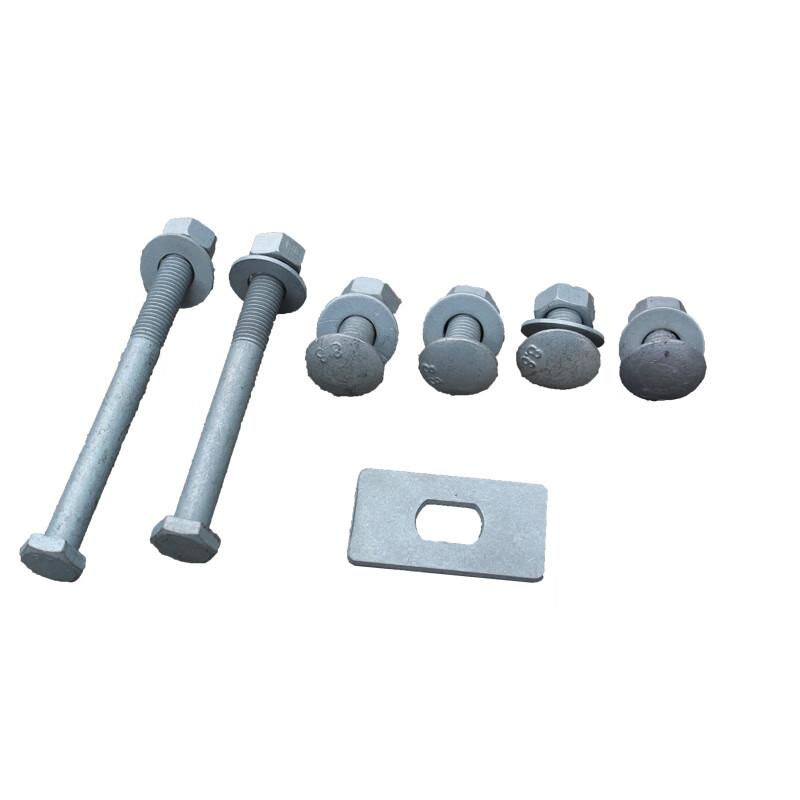 Xiaocai 8.8 highway corrugated guardrail connector screws hot-dip galvanized spray bolts M16 guardrail plate accessories manufacturer M16-45 (10 pieces)