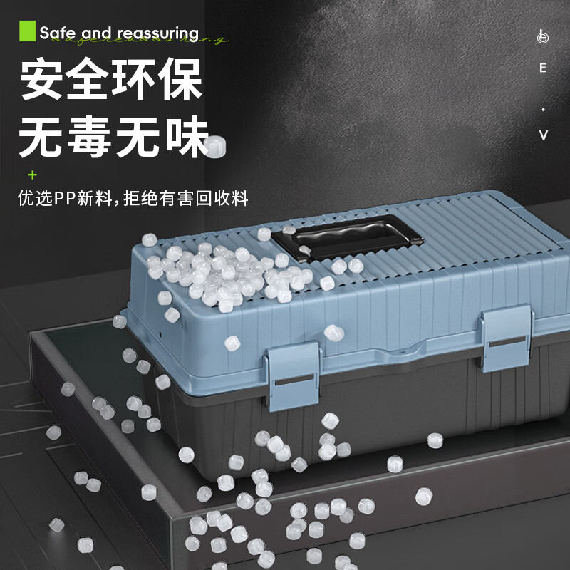 ValueMax reinforced clamshell multi-layer household plastic tool box multi-functional repair tool box parts storage box