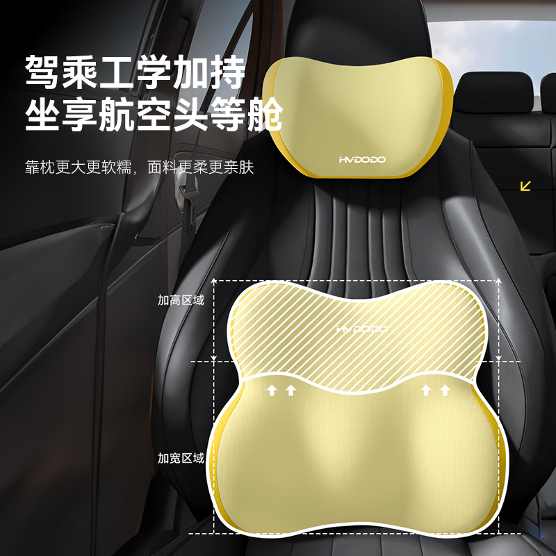 Huiduoduo car headrest and lumbar support set, backrest and lumbar cushion, car neck pillow, driving waist protector, sedentary seat artifact, main driver