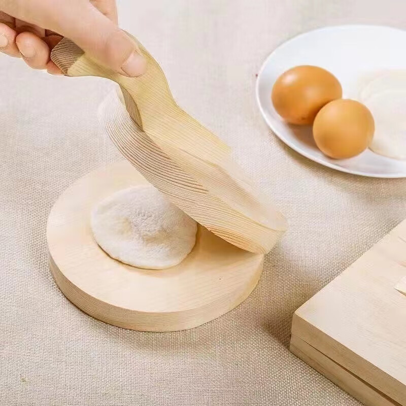 Meikejie solid wood handmade dumpling skin kitchen special skin press manual pressing dumpling skin artifact home original color 1 pack pressing the pie skin too fast