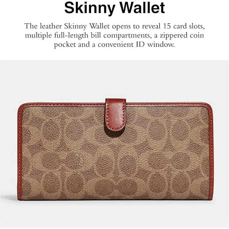 COACH Women's Wallet Clutch Camellia Music Bag Birthday Gift 2025 New Women's Bag Luxury Fashion Black One Size