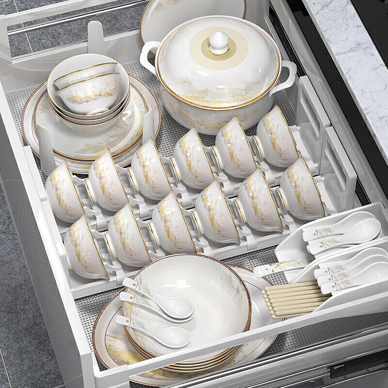 Lowe Dahaoheshan 62-piece Jingdezhen ceramic tableware set bowl and dish set home moving new home bowl and dish set