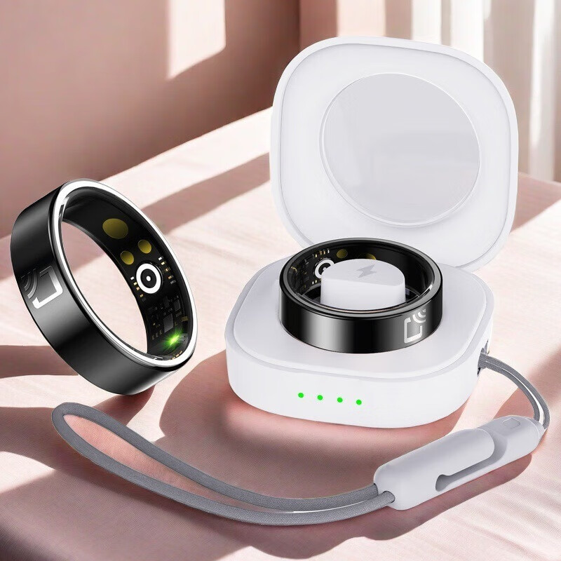 Huawei machine suitable smart ring ceramic heart rate blood pressure blood oxygen health detection sports waterproof sleep monitoring nf 12# obsidian black top with charging compartment NFC