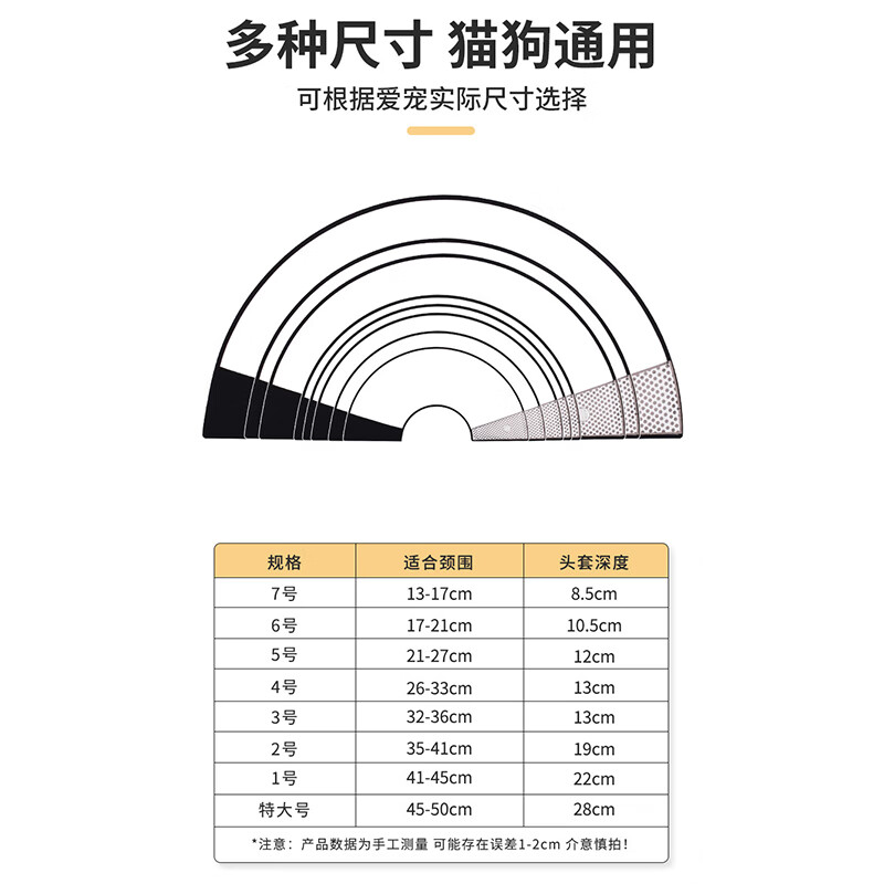 Cat and dog collars, Elizabeth collars, post-operative anti-licking and anti-biting collars, soft kitten pet headgear, No. 7 collar, special for kittens, suitable for pets under 3 pounds