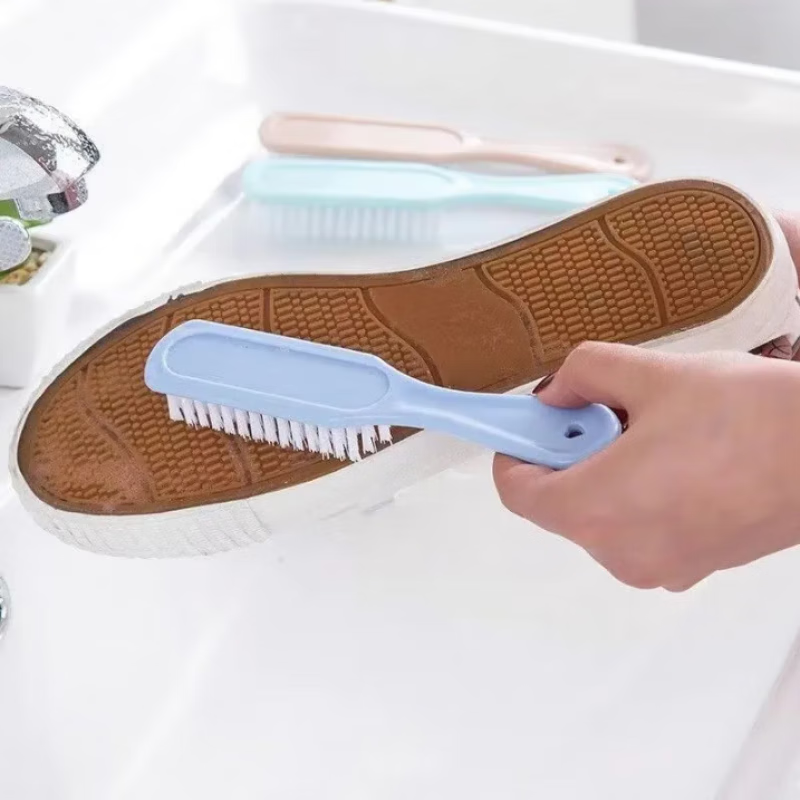 Household plastic small brush shoe cleaning brush stiff bristle shoe cleaning brush laundry brush washing board brush shoes 3 pack small shoe brush random color