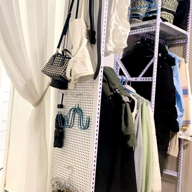 Frameless hole board shelf side panel display rack can hole board mobile phone accessories jewelry rack hardware tools white borderless delivery tie 20*50 cm free hook 5 pcs