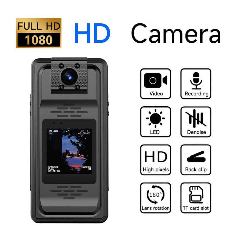 Photographer MD95S high-definition home chest video artifact surveillance camera pocket camera APP link small portable sports camera recorder upgraded model with screen WIFI model official standard No memory card, it is recommended to purchase a package
