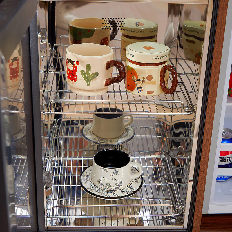 Chinese solid wood tea bar machine refrigerator integrated multi-function 2025 new home office tea cabinet sideboard dark brown hot and cold three-door refrigeration