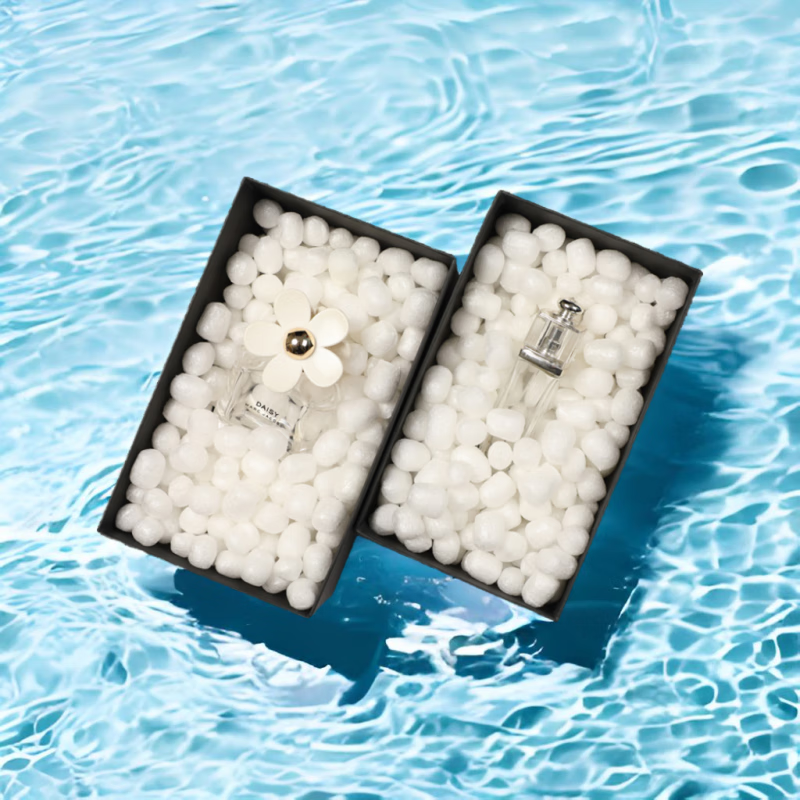 Greenway 15 liters of biodegradable styrofoam filling, starch foam granules, 3D printed parts, shockproof packaging, white standard (water soluble/biodegradable), 35 liters (carton 53*23*29cm)