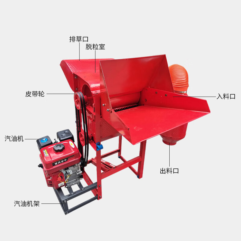 Kezitu's new rapeseed threshing machine, household wheat threshing machine, soybean, sorghum and rice multi-functional rice threshing machine, threshing machine, red rapeseed threshing machine + hand-pulled gasoline engine + car