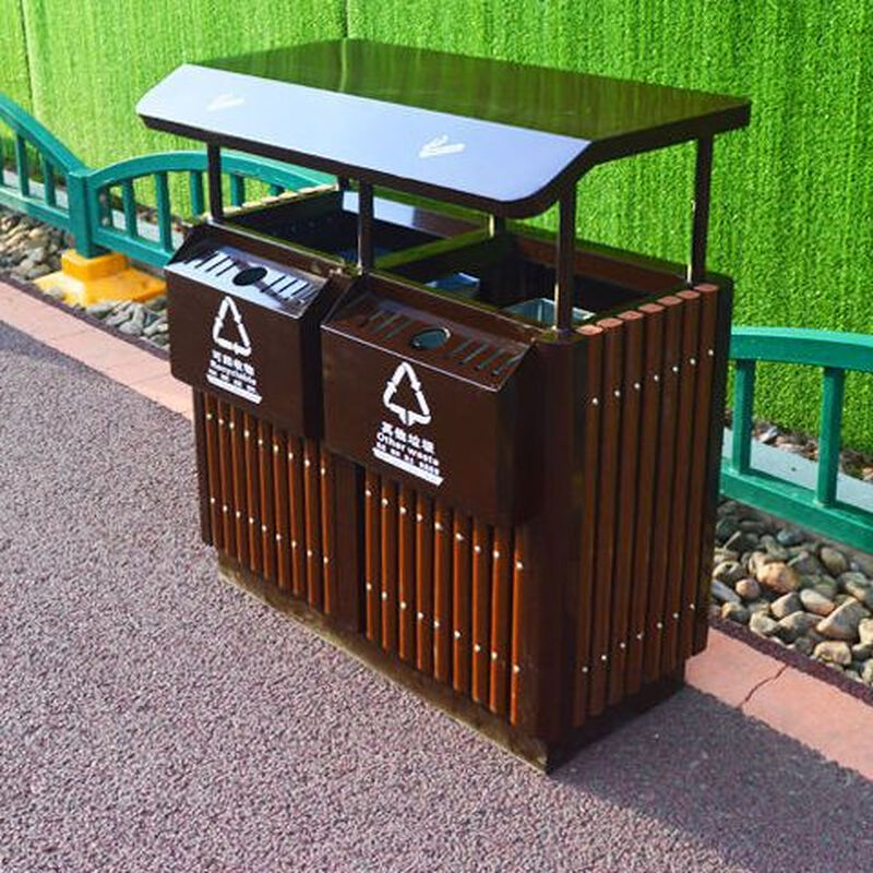 Outdoor trash can stainless steel peel box community scenic area outdoor galvanized sheet commercial trash can customized classification bucket 201 Beijing bucket stainless steel (transportation not included) The product does not include transportation + please contact customer service for customization