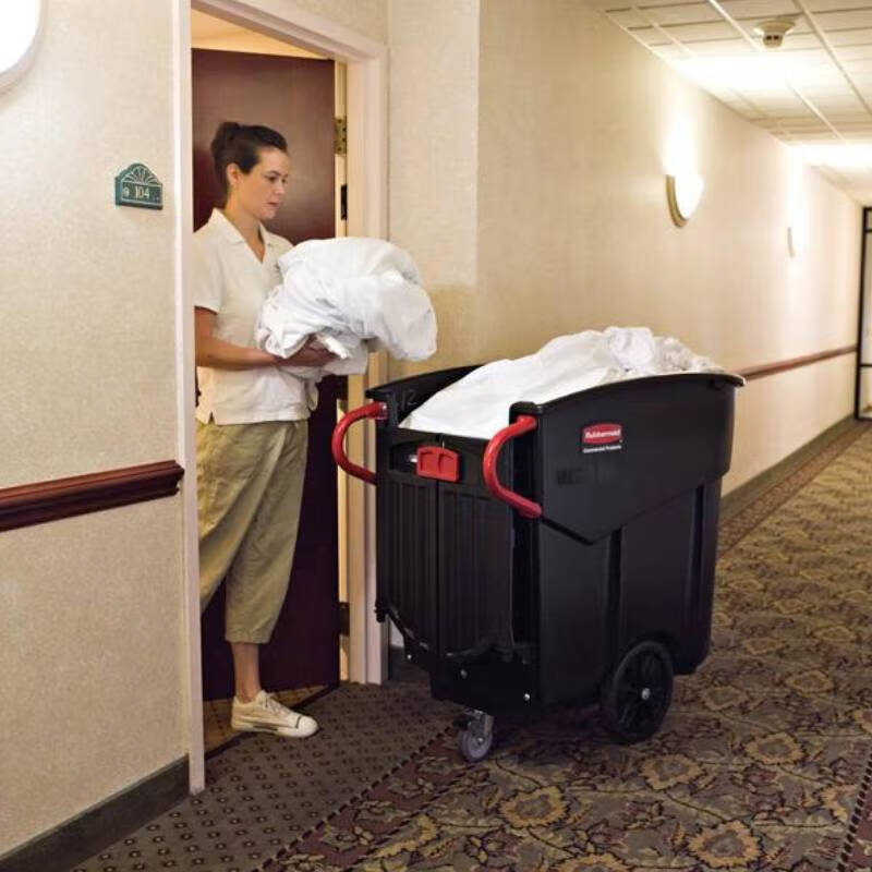 Rubbermaid garbage truck linen recycling truck FG9W7300BLA mobile waste collection truck with cover FG9W7300BLA mobile waste collection truck