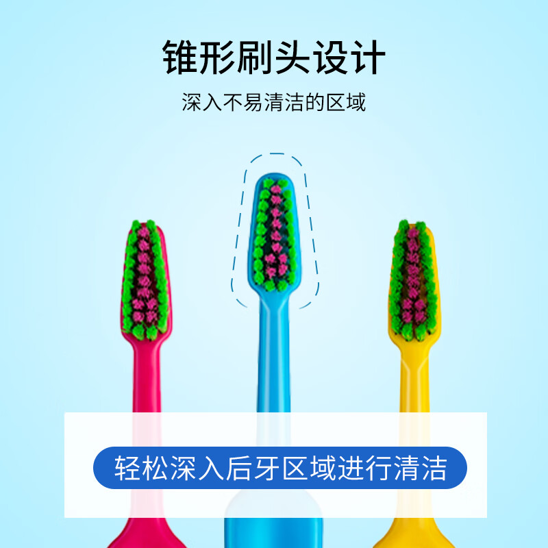 Tepe Sweden imported soft-bristle toothbrush fun color 1 pack for adults with small heads and slender men and women couples home color random