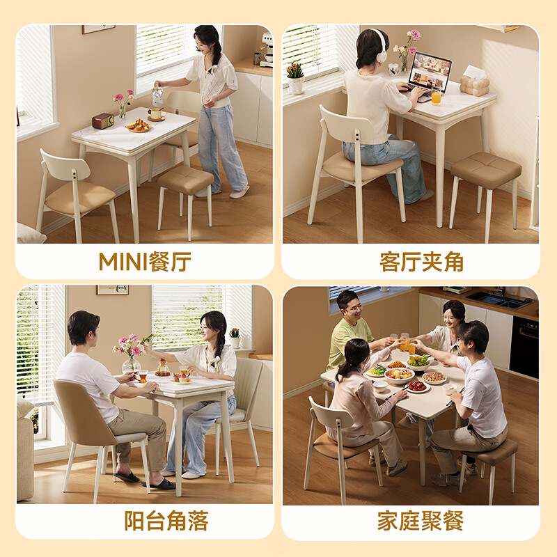 Chivas slate folding retractable small apartment full set of home high-end 2025 new Chivas Regal CT205 dining table and chairs CT205 folding dining table + color shell chair * 2 + XJ059 stool * shipped 2 years ago (for address details, please contact customer service)