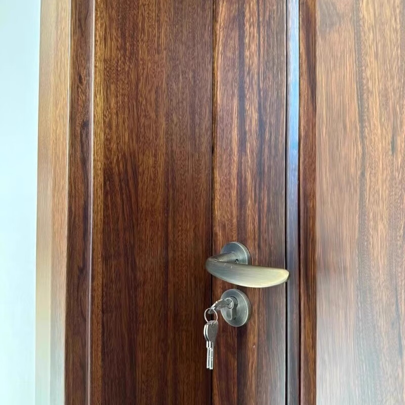Solid wood door bedroom door ebony wood painted door walnut room door cherry wood interior door villa high-end ebony wood painted door