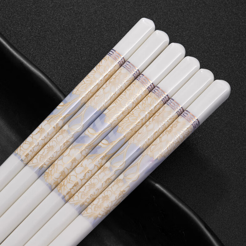 Thousand-Year-Old Ceramic Chopsticks High-end 99.9% Antibacterial Rate High Temperature Resistant Household Mildew-proof Hotel Tableware 10 Pairs kz0662