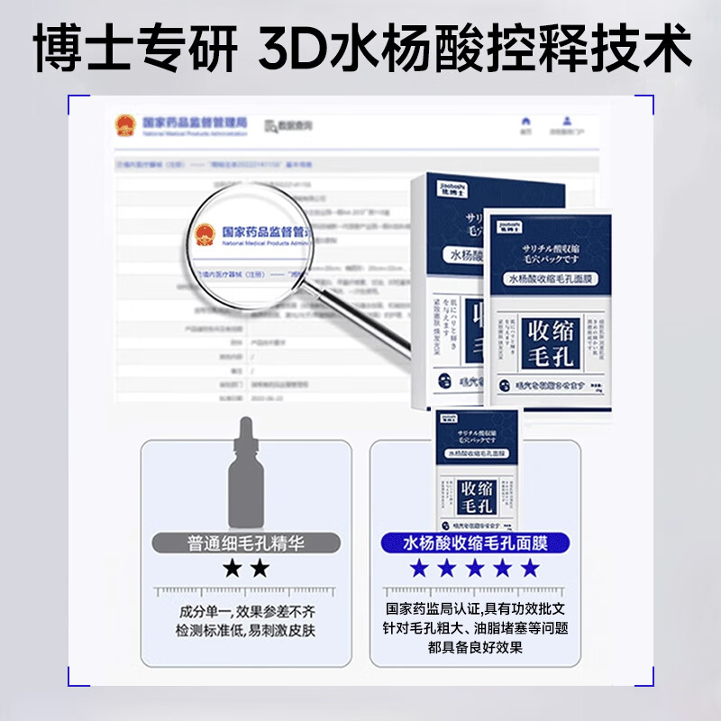 Dr. Jiao's Japanese pore shrinking mask, thick repairing, meticulous oil control, acne removal, salicylic acid acne mark removal mask for women and men