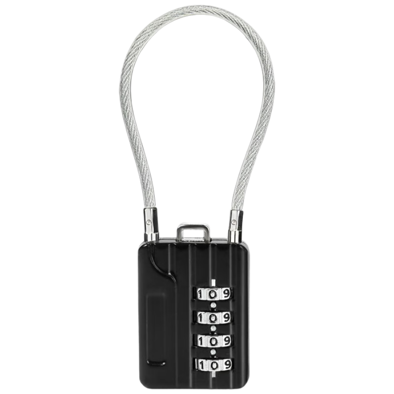 Baige small combination lock padlock suitcase bag lock backpack password padlock steel cable locker lock black CW135962