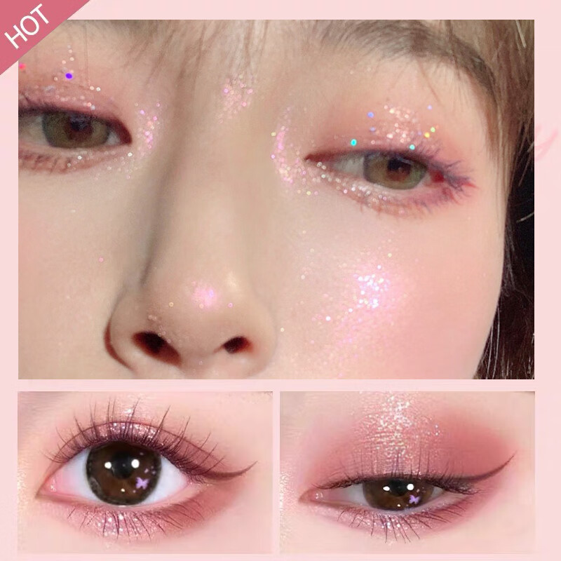 Shidanya nine-color eye shadow palette glittering pearlescent diamond fine glitter rose pink eye shadow earth color daily waterproof non-flying powder novice
