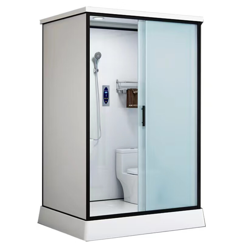 Jomoo integrated shower room SMC integrated toilet integrated mobile shower room factory dormitory apartment room renovation room black frame 1.4*1.1 front door does not include toilet + new does not include steam