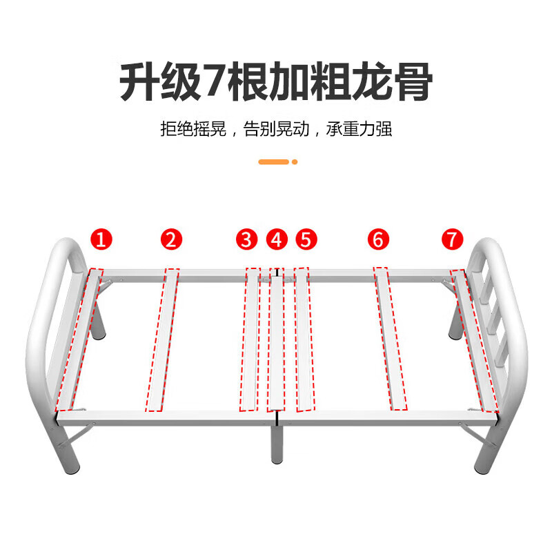 Quanpinwu Folding Single Bed Lunch Break Bed Simple Portable Rental Bed Hospital Home Accompanying Bed Camp Bed