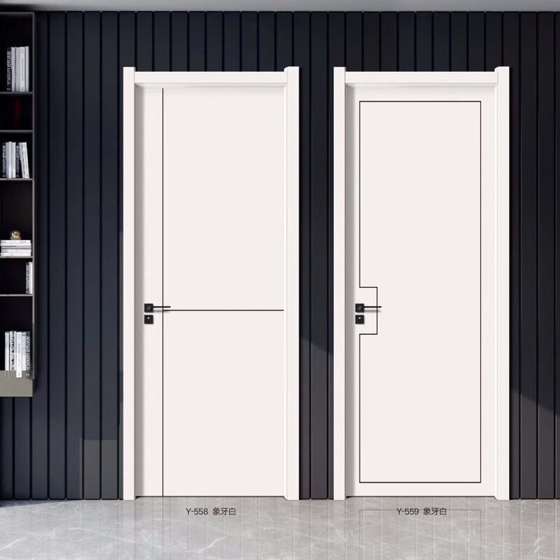 Composite solid wood door flat door home interior door room bedroom door set door painted ecological door mute steel wood steel wood door