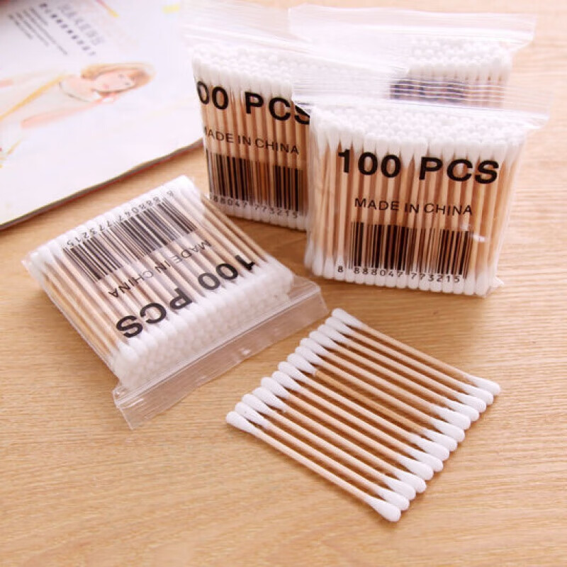 Ear removal makeup remover cotton swabs disposable household double-ended cotton swabs bagged cotton swabs 5 packs (economical pack) - 500 in total